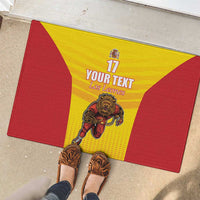 Custom Espana Rugby Spain Rubber Doormat Lion Mascot Come on Los Leones Yellow Style