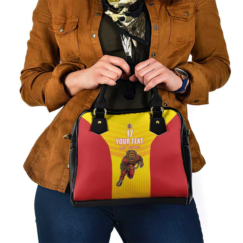 Custom Espana Rugby Spain Shoulder Handbag Lion Mascot Come on Los Leones Yellow Style