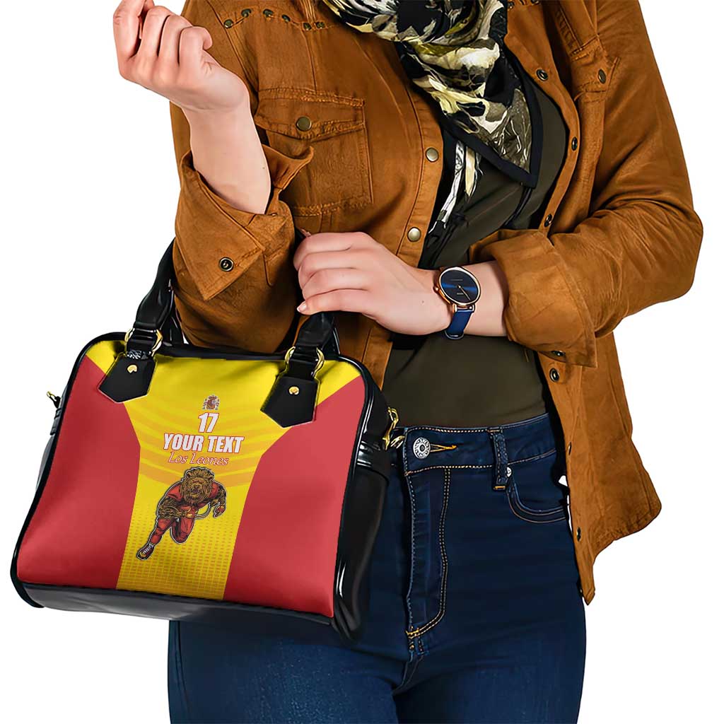 Custom Espana Rugby Spain Shoulder Handbag Lion Mascot Come on Los Leones Yellow Style