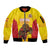 Custom Espana Rugby Spain Sleeve Zip Bomber Jacket Lion Mascot Come on Los Leones Yellow Style