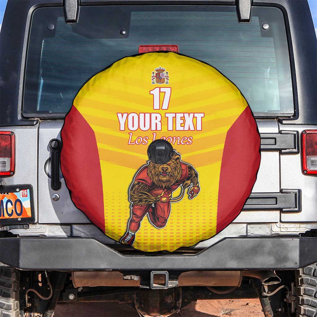 Custom Espana Rugby Spain Spare Tire Cover Lion Mascot Come on Los Leones Yellow Style