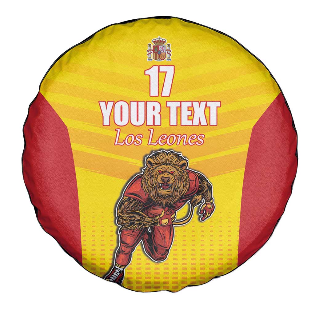 Custom Espana Rugby Spain Spare Tire Cover Lion Mascot Come on Los Leones Yellow Style