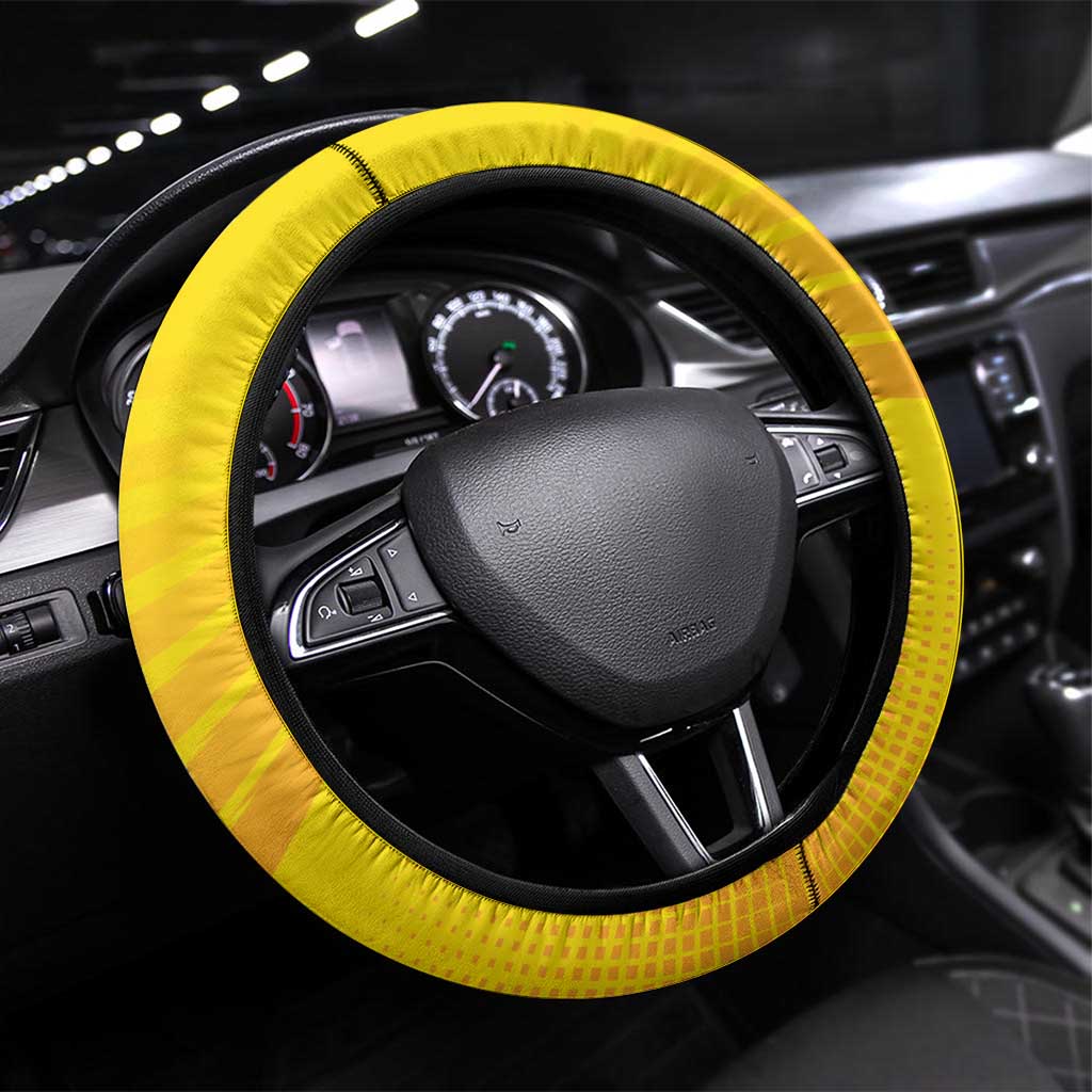 Espana Rugby Spain Steering Wheel Cover Lion Mascot Come on Los Leones Yellow Style