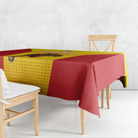 Custom Espana Rugby Spain Tablecloth Lion Mascot Come on Los Leones Yellow Style