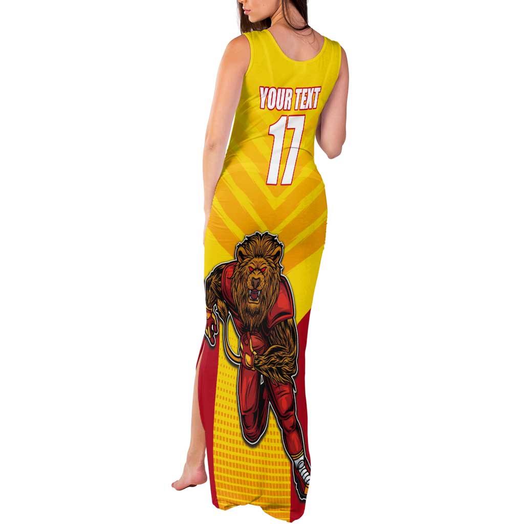 Custom Espana Rugby Spain Tank Maxi Dress Lion Mascot Come on Los Leones Yellow Style
