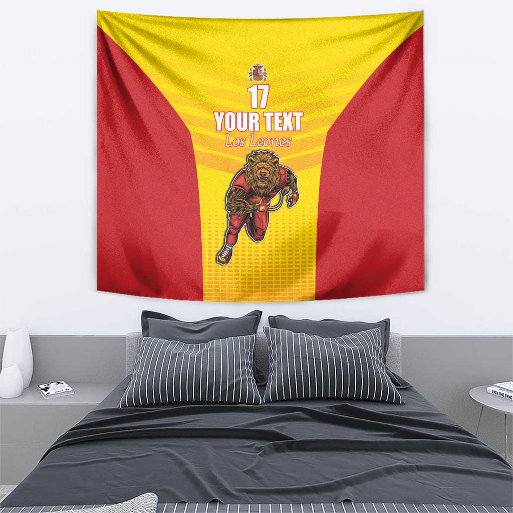 Custom Espana Rugby Spain Tapestry Lion Mascot Come on Los Leones Yellow Style