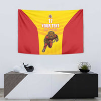 Custom Espana Rugby Spain Tapestry Lion Mascot Come on Los Leones Yellow Style