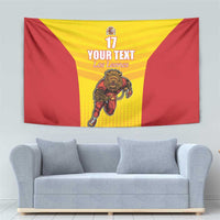 Custom Espana Rugby Spain Tapestry Lion Mascot Come on Los Leones Yellow Style
