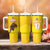 Custom Espana Rugby Spain Tumbler With Handle Lion Mascot Come on Los Leones Yellow Style