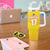 Custom Espana Rugby Spain Tumbler With Handle Lion Mascot Come on Los Leones Yellow Style