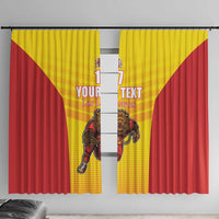 Custom Espana Rugby Spain Window Curtain Lion Mascot Come on Los Leones Yellow Style