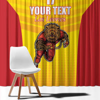 Custom Espana Rugby Spain Window Curtain Lion Mascot Come on Los Leones Yellow Style