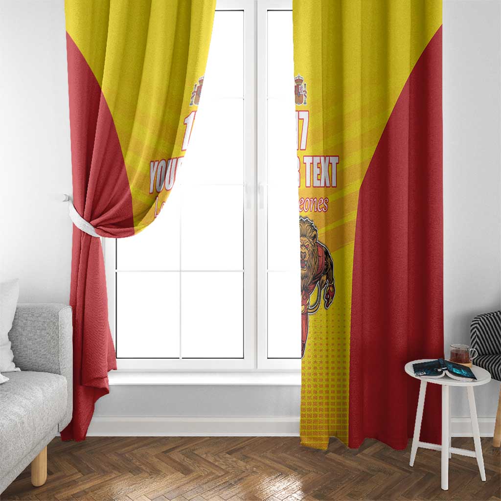 Custom Espana Rugby Spain Window Curtain Lion Mascot Come on Los Leones Yellow Style