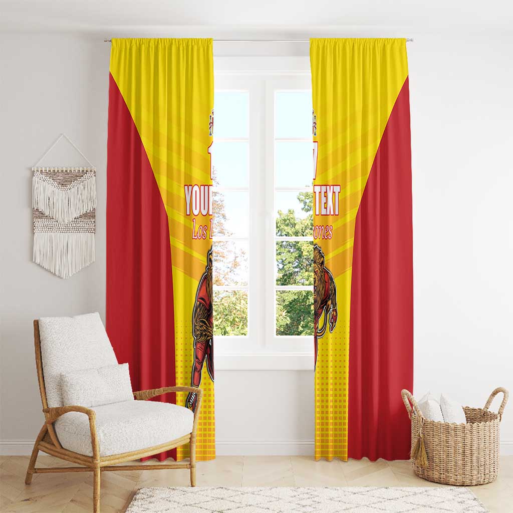 Custom Espana Rugby Spain Window Curtain Lion Mascot Come on Los Leones Yellow Style