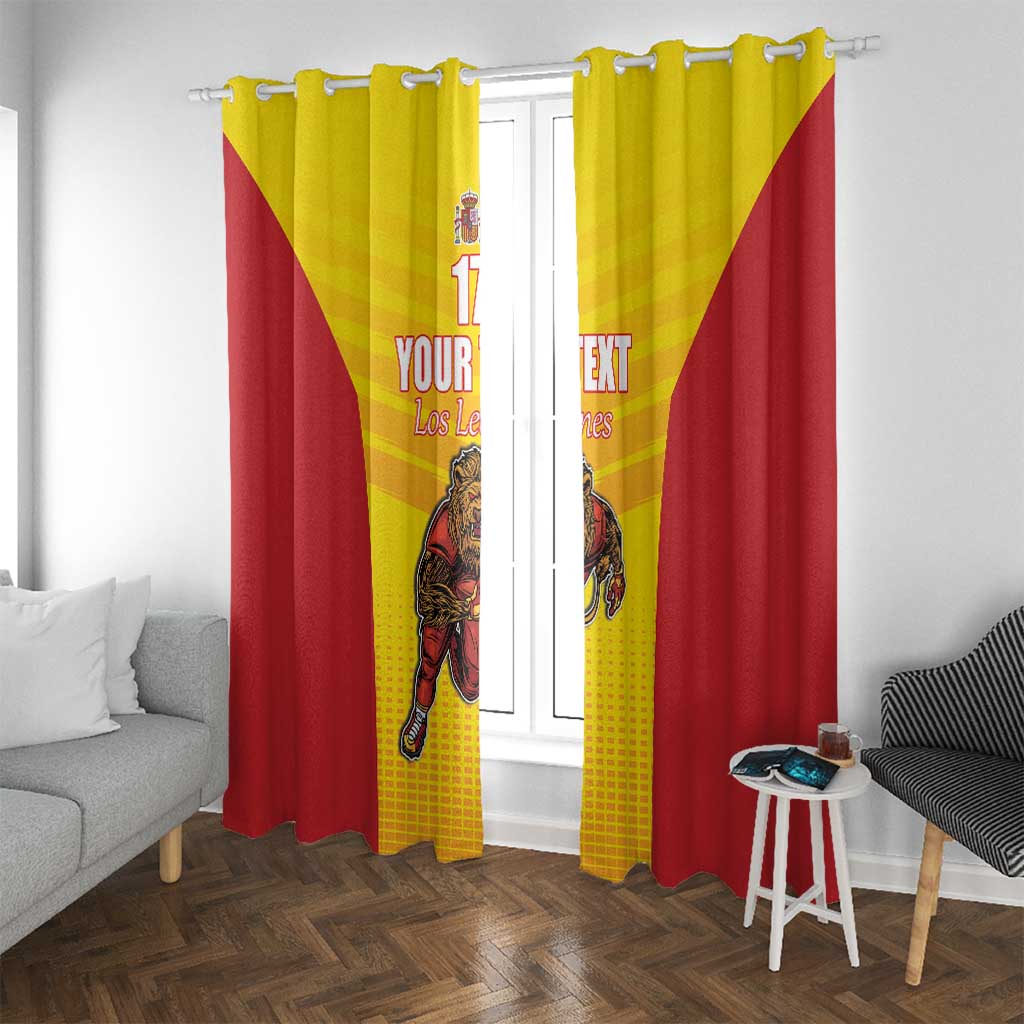 Custom Espana Rugby Spain Window Curtain Lion Mascot Come on Los Leones Yellow Style