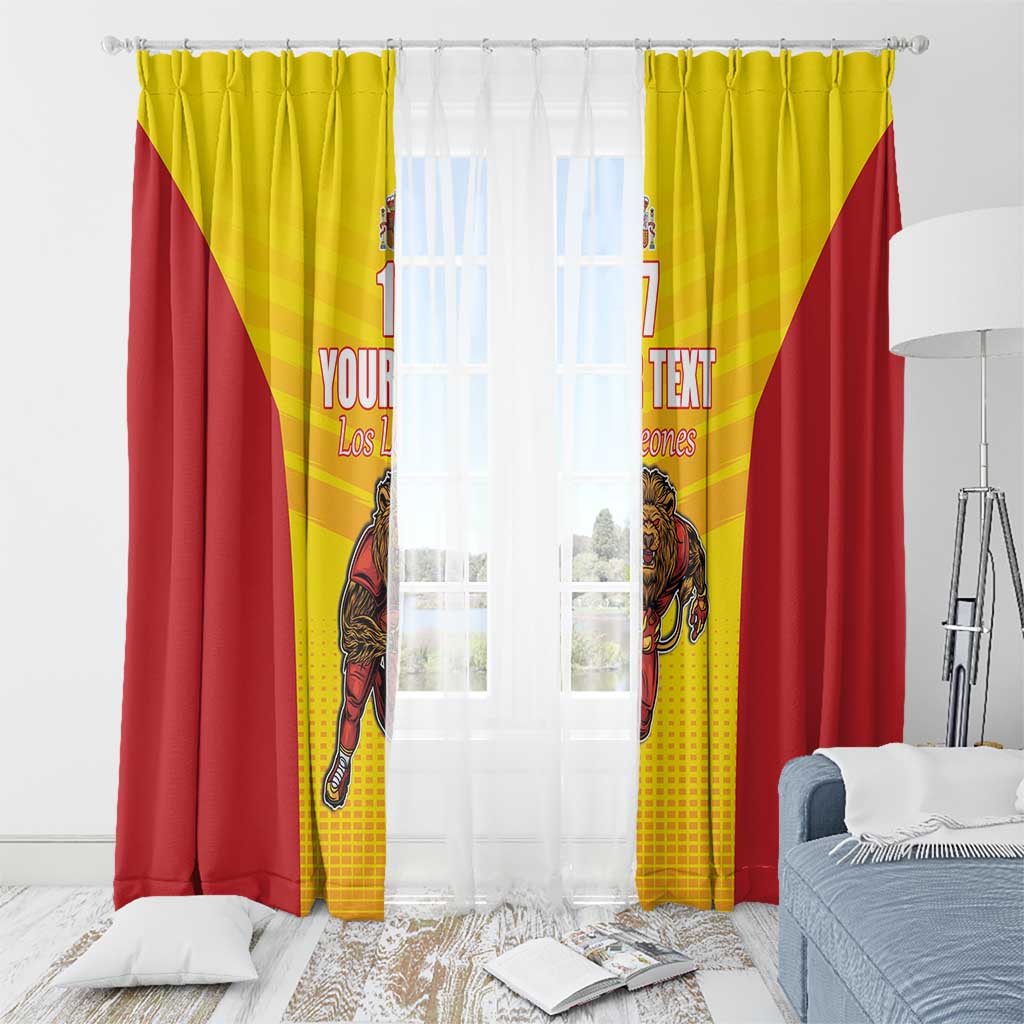 Custom Espana Rugby Spain Window Curtain Lion Mascot Come on Los Leones Yellow Style