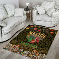 Personalized Mexico Cinco De Mayo Area Rug Chilli Pepper and Cactus