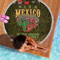 Personalized Mexico Cinco De Mayo Beach Blanket Chilli Pepper and Cactus