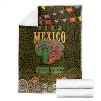 Personalized Mexico Cinco De Mayo Blanket Chilli Pepper and Cactus