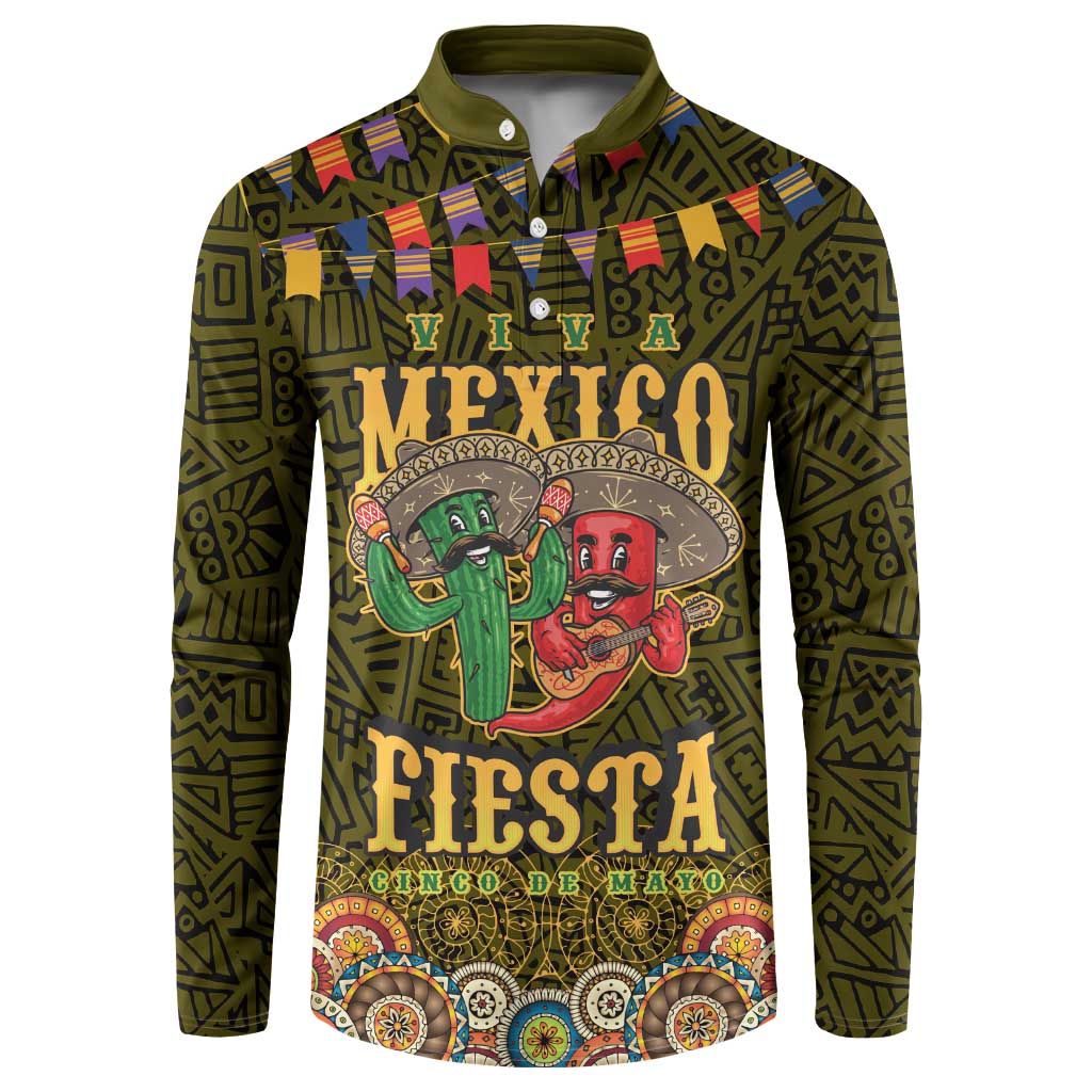 Personalized Mexico Cinco De Mayo Button Sweatshirt Chilli Pepper and Cactus