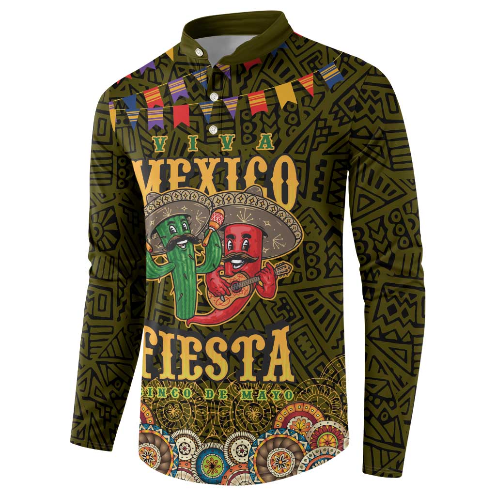 Personalized Mexico Cinco De Mayo Button Sweatshirt Chilli Pepper and Cactus