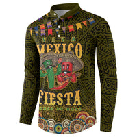 Personalized Mexico Cinco De Mayo Button Sweatshirt Chilli Pepper and Cactus