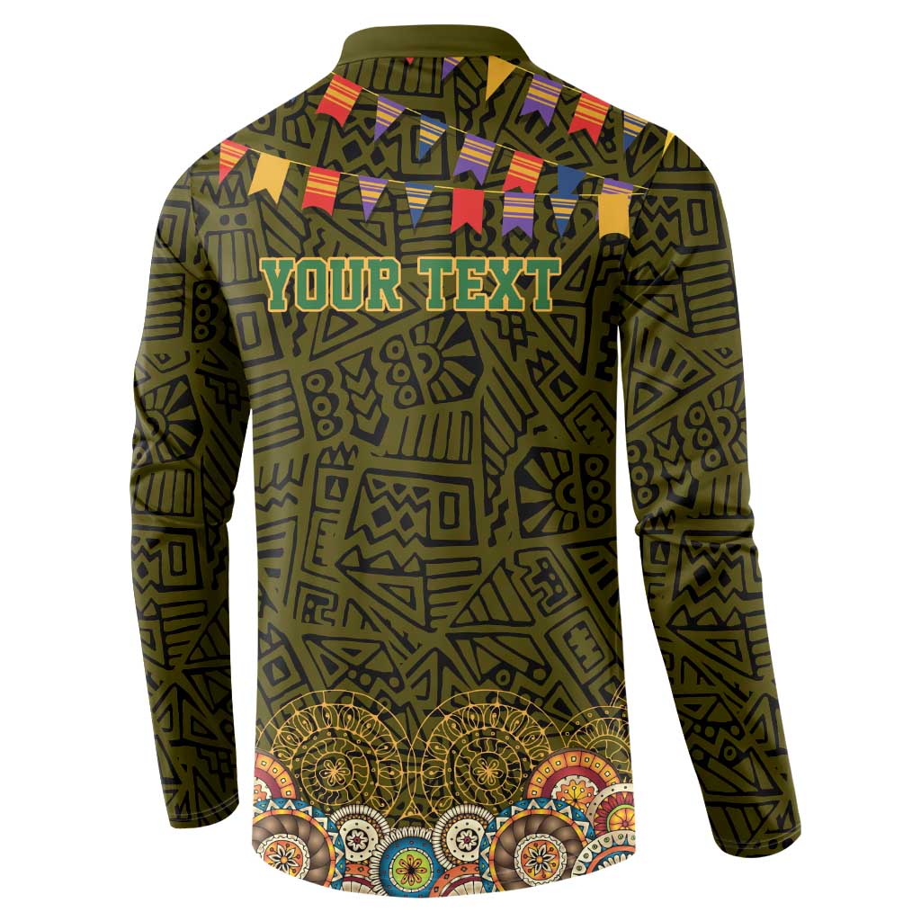 Personalized Mexico Cinco De Mayo Button Sweatshirt Chilli Pepper and Cactus