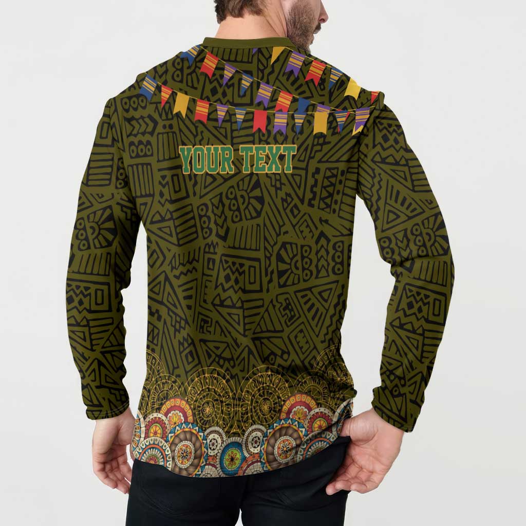 Personalized Mexico Cinco De Mayo Button Sweatshirt Chilli Pepper and Cactus