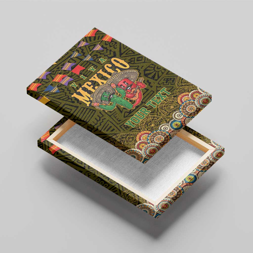 Personalized Mexico Cinco De Mayo Canvas Wall Art Chilli Pepper and Cactus