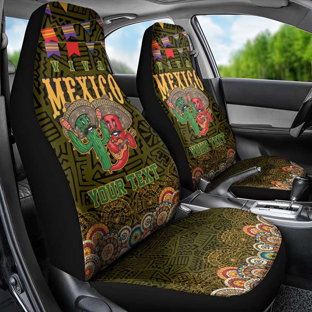Personalized Mexico Cinco De Mayo Car Seat Cover Chilli Pepper and Cactus