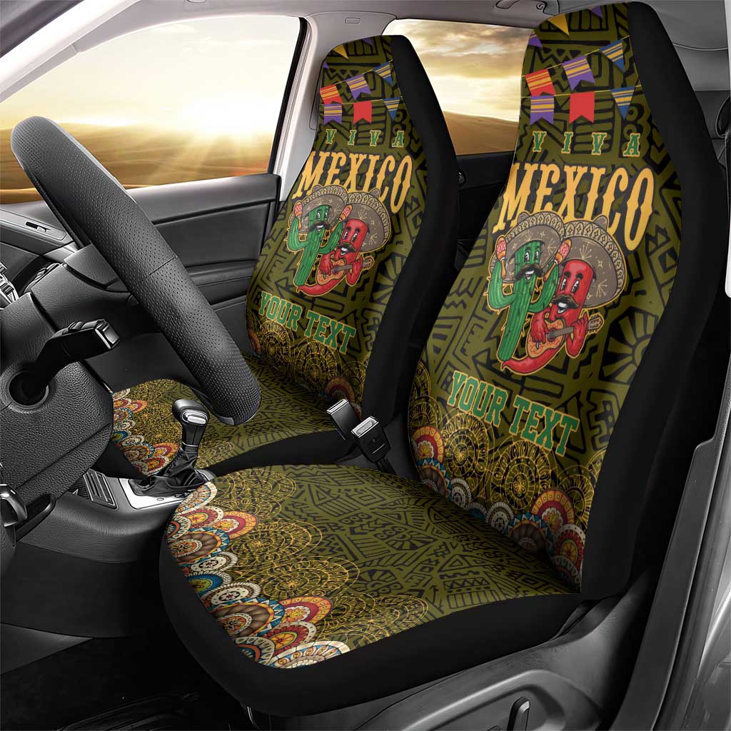 Personalized Mexico Cinco De Mayo Car Seat Cover Chilli Pepper and Cactus