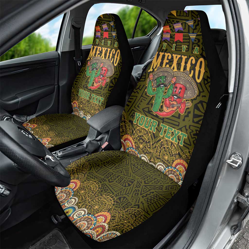 Personalized Mexico Cinco De Mayo Car Seat Cover Chilli Pepper and Cactus