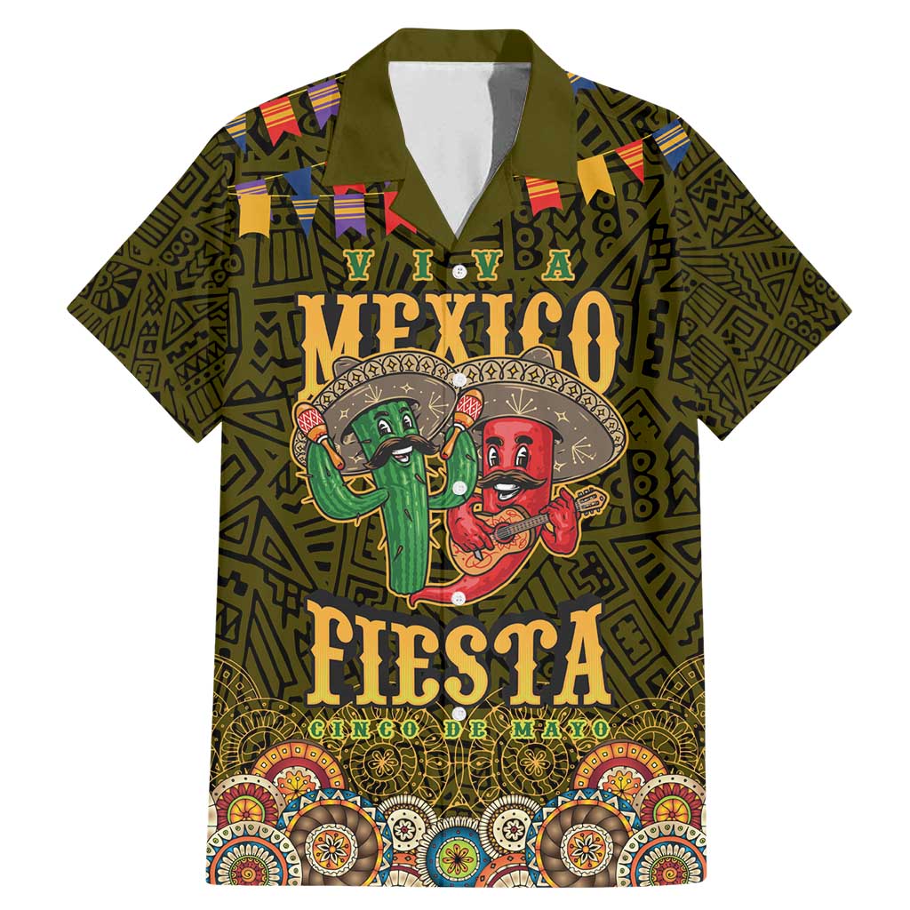 Personalized Mexico Cinco De Mayo Family Matching Mermaid Dress and Hawaiian Shirt Chilli Pepper and Cactus