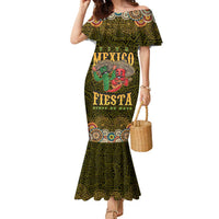 Personalized Mexico Cinco De Mayo Family Matching Mermaid Dress and Hawaiian Shirt Chilli Pepper and Cactus