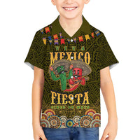 Personalized Mexico Cinco De Mayo Family Matching Off Shoulder Maxi Dress and Hawaiian Shirt Chilli Pepper and Cactus