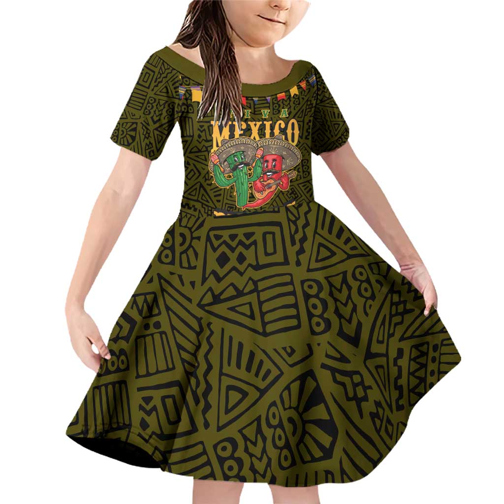 Personalized Mexico Cinco De Mayo Family Matching Off Shoulder Short Dress and Hawaiian Shirt Chilli Pepper and Cactus