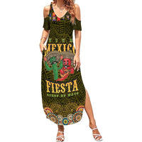 Personalized Mexico Cinco De Mayo Family Matching Summer Maxi Dress and Hawaiian Shirt Chilli Pepper and Cactus