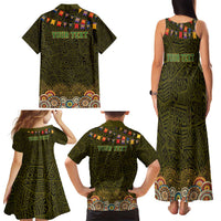 Personalized Mexico Cinco De Mayo Family Matching Tank Maxi Dress and Hawaiian Shirt Chilli Pepper and Cactus