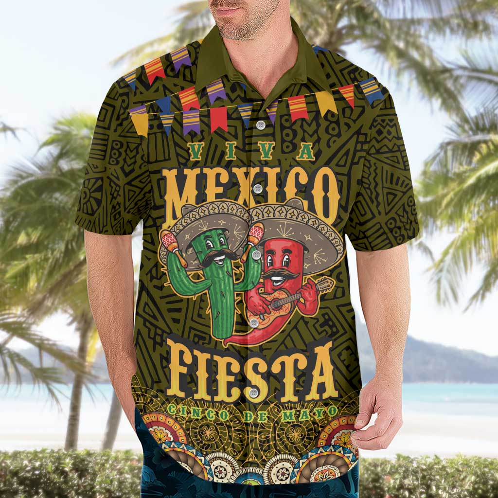 Personalized Mexico Cinco De Mayo Hawaiian Shirt Chilli Pepper and Cactus