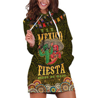 Personalized Mexico Cinco De Mayo Hoodie Dress Chilli Pepper and Cactus