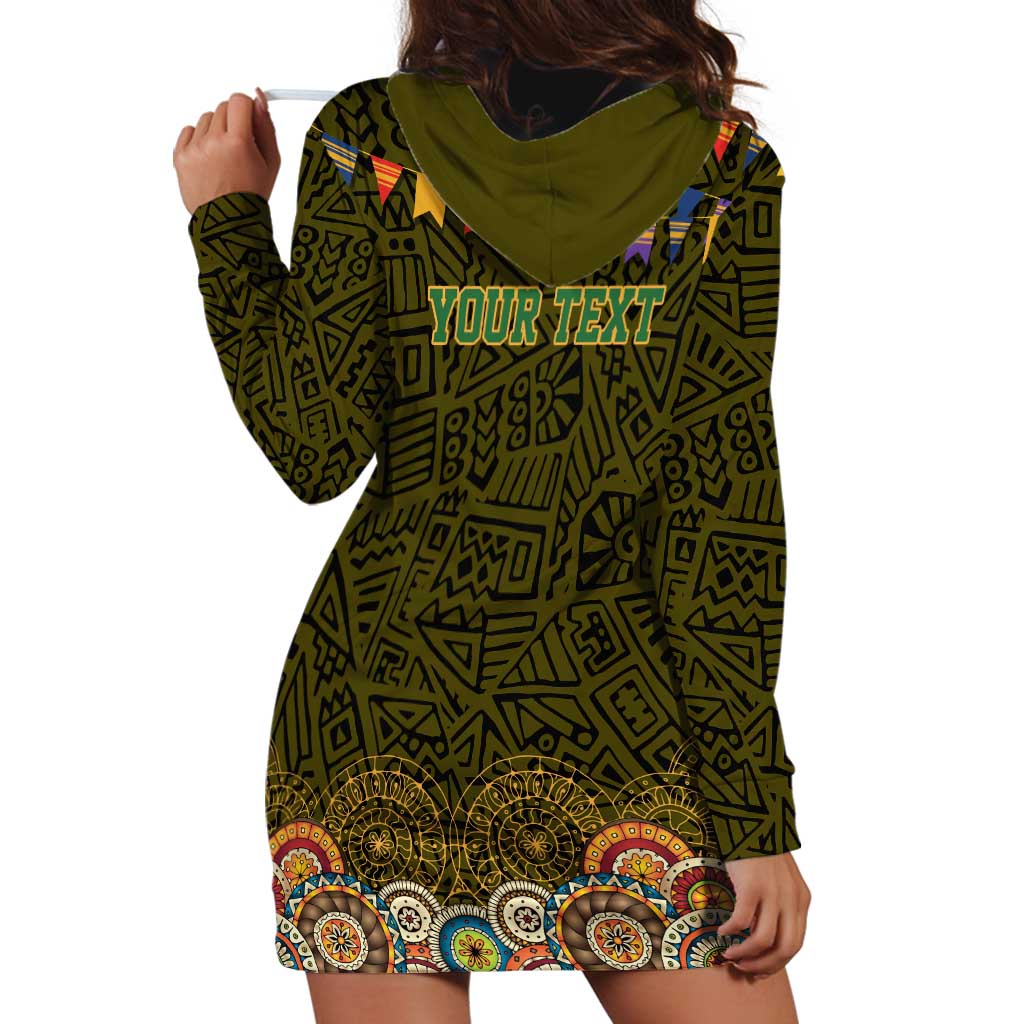 Personalized Mexico Cinco De Mayo Hoodie Dress Chilli Pepper and Cactus