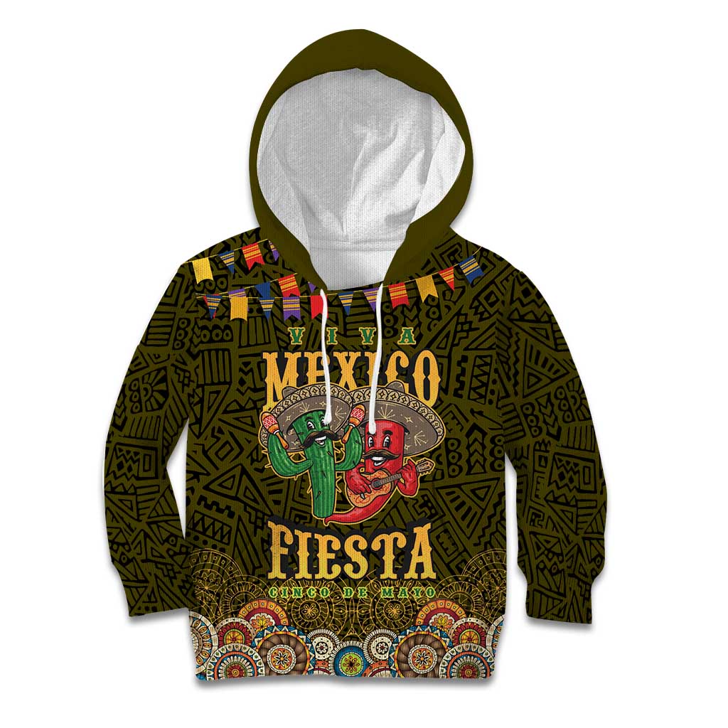 Personalized Mexico Cinco De Mayo Kid Hoodie Chilli Pepper and Cactus