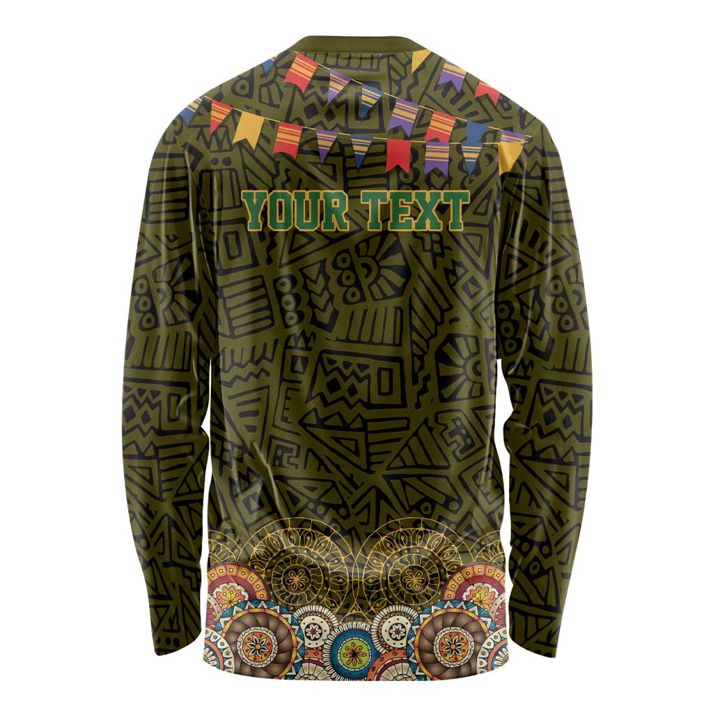 Personalized Mexico Cinco De Mayo Long Sleeve Shirt Chilli Pepper and Cactus