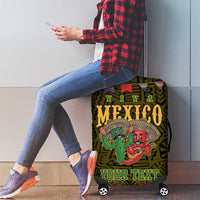 Personalized Mexico Cinco De Mayo Luggage Cover Chilli Pepper and Cactus