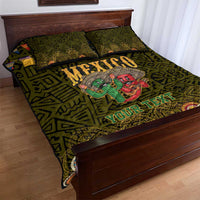 Personalized Mexico Cinco De Mayo Quilt Bed Set Chilli Pepper and Cactus