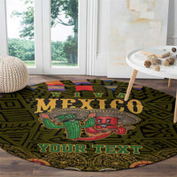 Personalized Mexico Cinco De Mayo Round Carpet Chilli Pepper and Cactus