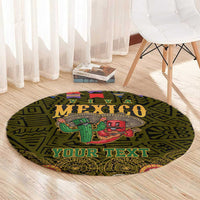 Personalized Mexico Cinco De Mayo Round Carpet Chilli Pepper and Cactus
