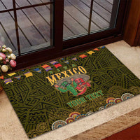 Personalized Mexico Cinco De Mayo Rubber Doormat Chilli Pepper and Cactus
