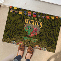 Personalized Mexico Cinco De Mayo Rubber Doormat Chilli Pepper and Cactus