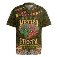 Personalized Mexico Cinco De Mayo Rugby Jersey Chilli Pepper and Cactus